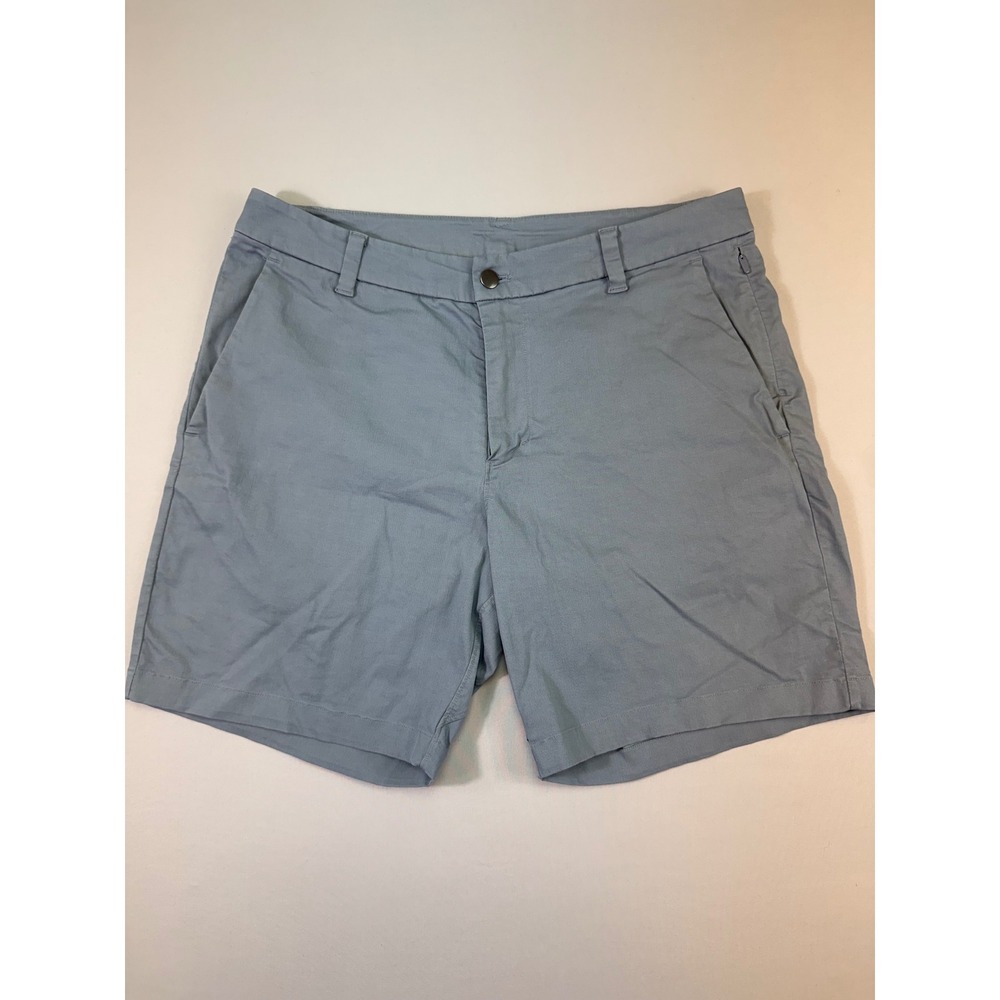 Lululemon Commission Shorts 7" Mens 34 Blue Gray Versa Twill Stretch Golf Chino